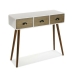 Vestibila galds ar 3 atvilktnēm Versa Balts Koks MDF un priede 30 x 80,5 x 90 cm