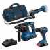 Set burghiu și accesorii BOSCH GSR 18V-55 + GWS 18V-7 + GBH 18V-22