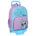 Mochila Escolar con Ruedas Stitch Sweet Azul Lila 33 x 42 x 14 cm