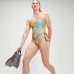 Costume da Bagno Donna Speedo Speedo Allover Digital V-Back Azzurro