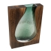 Vaso Romimex Castanho Verde Madeira Vidro 22 x 30 x 6 cm