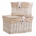 Set di Due Bauli Alexandra House Living Bianco Legno di salice 30 x 23 x 40 cm