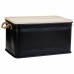 Baule Alexandra House Living Factory Nero Canapa Metallo Legno di abete 38 x 60 x 33 cm