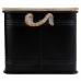 Baule Alexandra House Living Factory Nero Canapa Metallo Legno di abete 38 x 60 x 33 cm