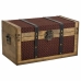 Coffre Alexandra House Living Marron PVC Bois Métal Tissu 22 x 20 x 38 cm Estilo vintage