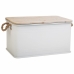 Baúl Alexandra House Living Cargo Blanco Cáñamo Metal Madera de abeto 38 x 60 x 33 cm