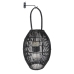 Farol Romimex Negro Metal Mimbre Vidrio 26 x 37 x 26 cm