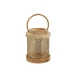 Lantern Romimex Brown Golden Wood Metal 17 x 22 x 17 cm