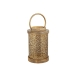 Lanterna Romimex Castanho Dourado Madeira Metal 16 x 27 x 16 cm