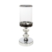 Candleholder Romimex Silver Metal Glass 12 x 30 x 12 cm