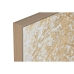 Cuadro Home ESPRIT Blanco Dorado Lienzo Madera MDF Moderno Hoja de planta 82 x 4,5 x 82 cm (2 Unidades)