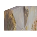 Painting Home ESPRIT Beige Golden Canvas MDF Wood Modern Flower 80 x 3 x 80 cm (2 Units)