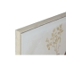 Painting Home ESPRIT Beige Golden polystyrene Canvas Vase Scandinavian 82,5 x 3,5 x 82,5 cm (2 Units)