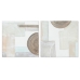 Cuadro Home ESPRIT Beige Gris Lienzo Madera MDF Abstracto Moderno 50 x 2,5 x 50 cm (2 Unidades)