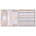 Cuadro Home ESPRIT Marrón Beige Poliestireno Lienzo Urbano 52,5 x 2,8 x 52,5 cm (2 Unidades)