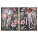 Painting Home ESPRIT polystyrene Canvas Elephant Colonial 92 x 4,5 x 122 cm (2 Units)