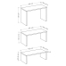 Set of 3 tables Alexandra House Living Oak Wood MDP 32 x 65 x 30 cm 24 x 65 x 30 cm 39 x 65 x 30 cm