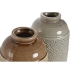 Vază Home ESPRIT Maro Gri Ceramică Oriental Romb 19 x 19 x 27 cm (2 Unități)