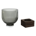 Vase Home ESPRIT Braun Grau Holz Kristall Moderne 16 x 16 x 20 cm