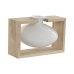 Vaas Home ESPRIT Wit Natuurlijk Hout Kristal 22 x 16 x 15 cm