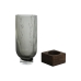 Vase Home ESPRIT Brun Grå Træ Krystal Moderne 12 x 12 x 29,5 cm