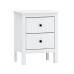 Mesa de Cabeceira Alexandra House Living Branco Metal madeira de pinho 48 x 62 x 36 cm 2 gavetas