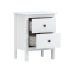 Mesa de Cabeceira Alexandra House Living Branco Metal madeira de pinho 48 x 62 x 36 cm 2 gavetas