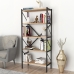 Librería Alexandra House Living Negro Roble Metal Madera MDP 66 x 160 x 34 cm 5 Estantes industrial