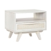 Comodino Home ESPRIT Bianco Rattan Legno di mango 55 x 35 x 45 cm