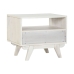 Comodino Home ESPRIT Bianco Rattan Legno di mango 55 x 35 x 45 cm