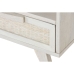 Comodino Home ESPRIT Bianco Rattan Legno di mango 55 x 35 x 45 cm