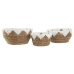 Centro de mesa Home ESPRIT Branco Natural 30,5 x 30,5 x 14 cm (3 Peças)