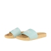 Women's Flip Flops Munich Flat Slider Wood Effect Turquoise