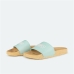 Flip Flops for kvinner Munich Flat Slider Wood Effect Turkis