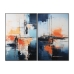 Schilderij Home ESPRIT Blauw Wit Abstract Stads 80 x 3,5 x 120 cm (2 Stuks)