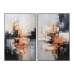 Schilderij Home ESPRIT Zwart Gouden Abstract Modern 80 x 3,5 x 120 cm (2 Stuks)