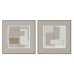 Maleri Home ESPRIT Brun Beige Abstrakt Urban 62 x 3,2 x 62 cm (2 enheter)