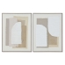 Maleri Home ESPRIT Hvit Beige Abstrakt Skandinavisk 62 x 3,2 x 82 cm (2 enheter)