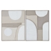 Maleri Home ESPRIT Hvit Beige Abstrakt Skandinavisk 62 x 3,8 x 82 cm (2 enheter)