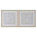 Cuadro Home ESPRIT Blanco Natural Moderno 60 x 4 x 60 cm (2 Unidades)