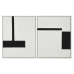 Painting Home ESPRIT White Black Abstract Modern 82 x 3,8 x 102 cm (2 Units)