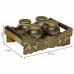 Tray Alexandra House Living Golden Glass Aluminium MDF Wood 13 x 6 x 25 cm