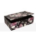 Caja Decorativa Romimex Negro Rosa Negro/Rosa Vidrio Flores 21 x 7 x 13 cm