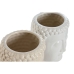 Cache-pot Home ESPRIT Blanc Beige Céramique 14 x 14 x 20 cm (2 Unités)