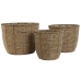 Conjunto de vasos Home ESPRIT Castanho Fibra Tropical 31 x 31 x 24 cm