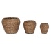 Conjunto de vasos Home ESPRIT Castanho Metal Fibra 41 x 41 x 32 cm