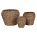 Conjunto de vasos Home ESPRIT Castanho Metal Fibra 41 x 41 x 32 cm