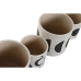 Conjunto de vasos Home ESPRIT Branco Preto 13 x 13 x 15 cm (2 Unidades)