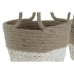 Set med planteringskärl Home ESPRIT Naturell Ljusbrun Jute Modern 26 x 26 x 70 cm