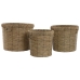 Conjunto de vasos Home ESPRIT Castanho Metal Fibra Tropical 36 x 36 x 29 cm